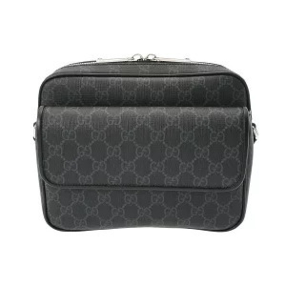 Gucci Crossbody Bag GG Black Canvas Leather Shoulder